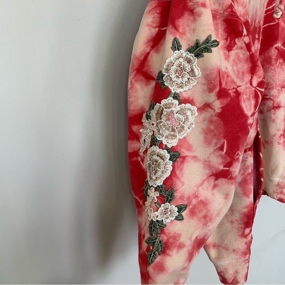 Civil Regime Tie Dye and Floral Embroidery Hoodie Size L - Picture 8 of 10
